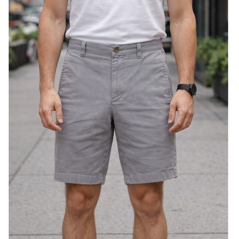 J.Crew Shorts Men's Size 30 Gray Chino Flat Front Preppy Casual Stretch Classic